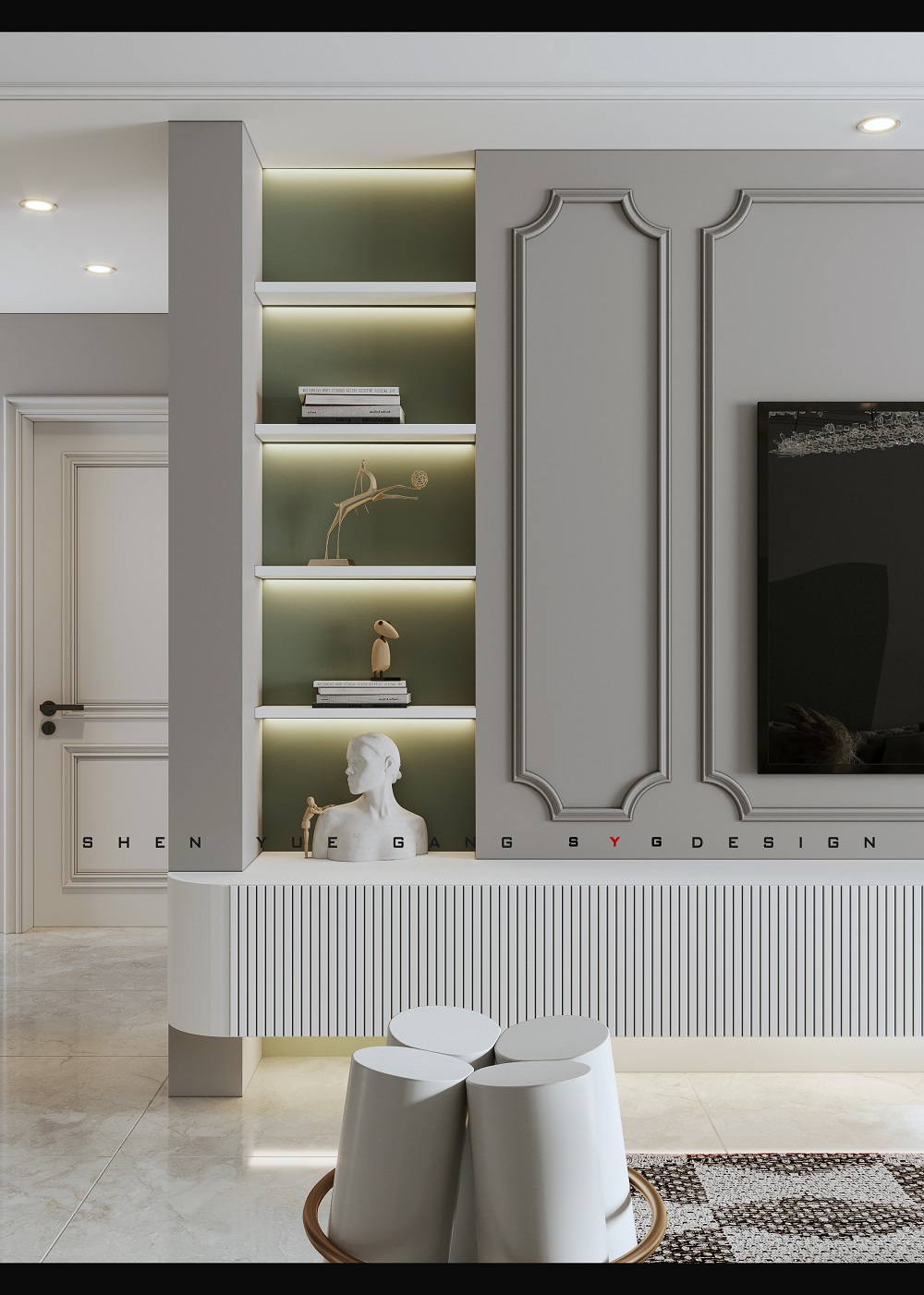 保利天禧120㎡新裝飾主義三居室 裝修案例效果圖-保利天禧三房6