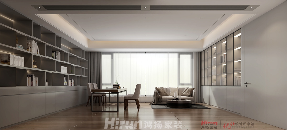 致地龍熙臺400㎡新裝飾主義別墅 裝修案例效果圖-17.2樓-書房