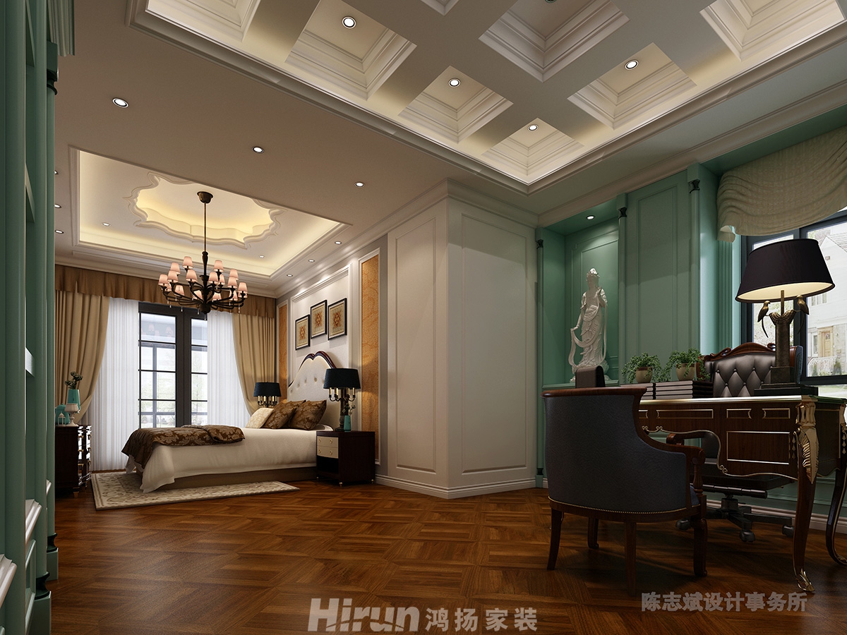 香江水岸新城320㎡復合寫意別墅 裝修案例效果圖-2樓小女兒房