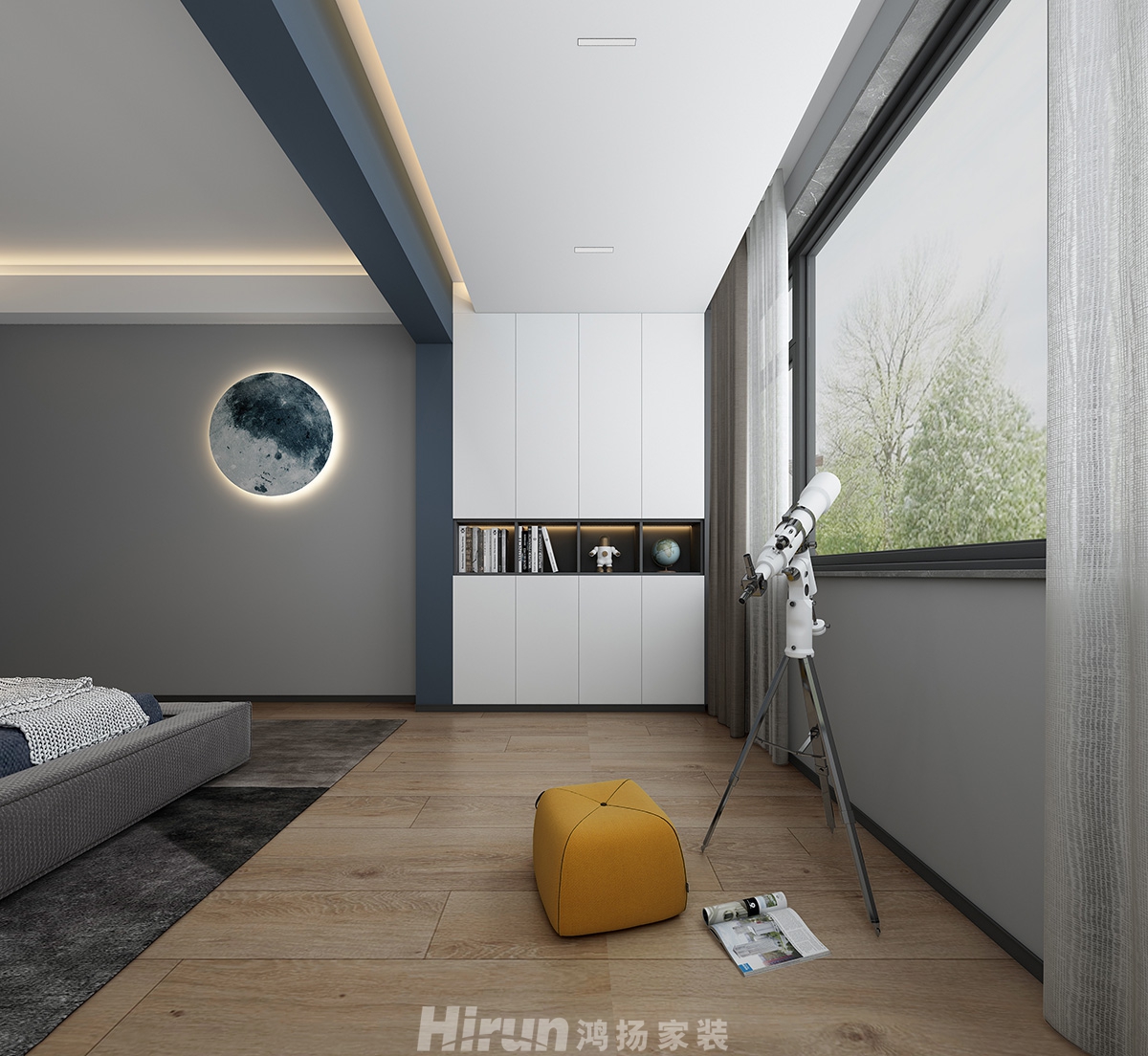 長(zhǎng)房梅溪香山400㎡雅致現(xiàn)代別墅 裝修案例效果圖-12男孩房2