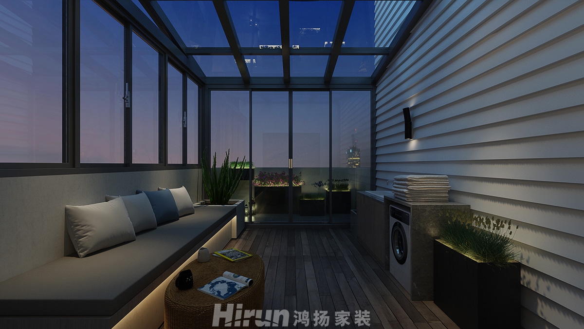 科技大學王宅240㎡雅致現代復式 裝修案例效果圖-陽光房