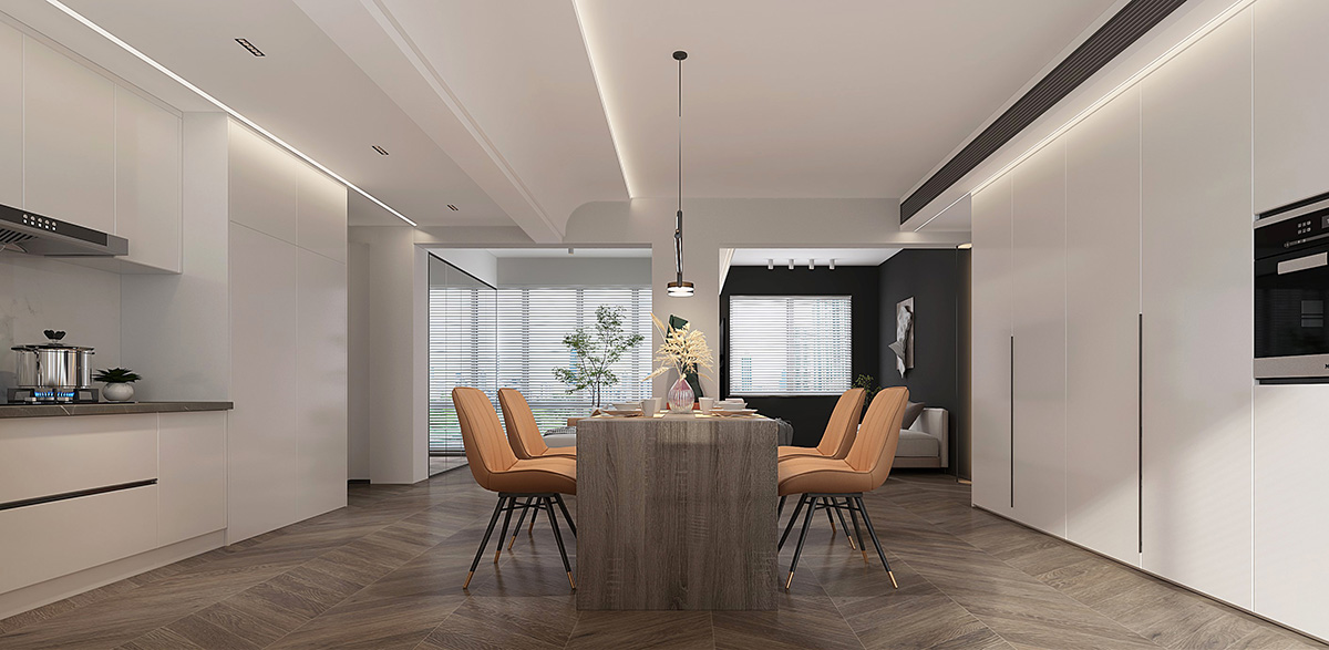 梅溪青秀128㎡雅致現(xiàn)代三居室 裝修案例效果圖-5