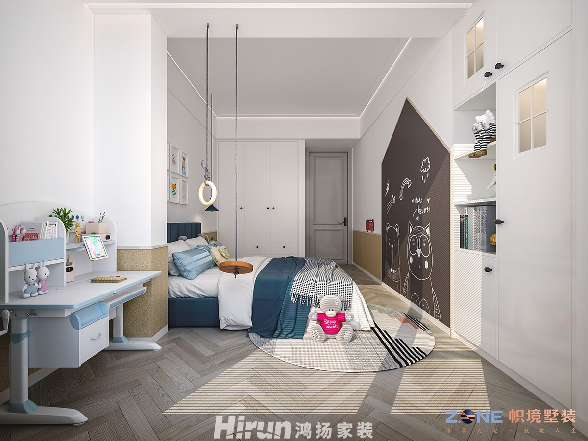 八方小區120㎡北歐之光四居室 裝修案例效果圖-兒童房