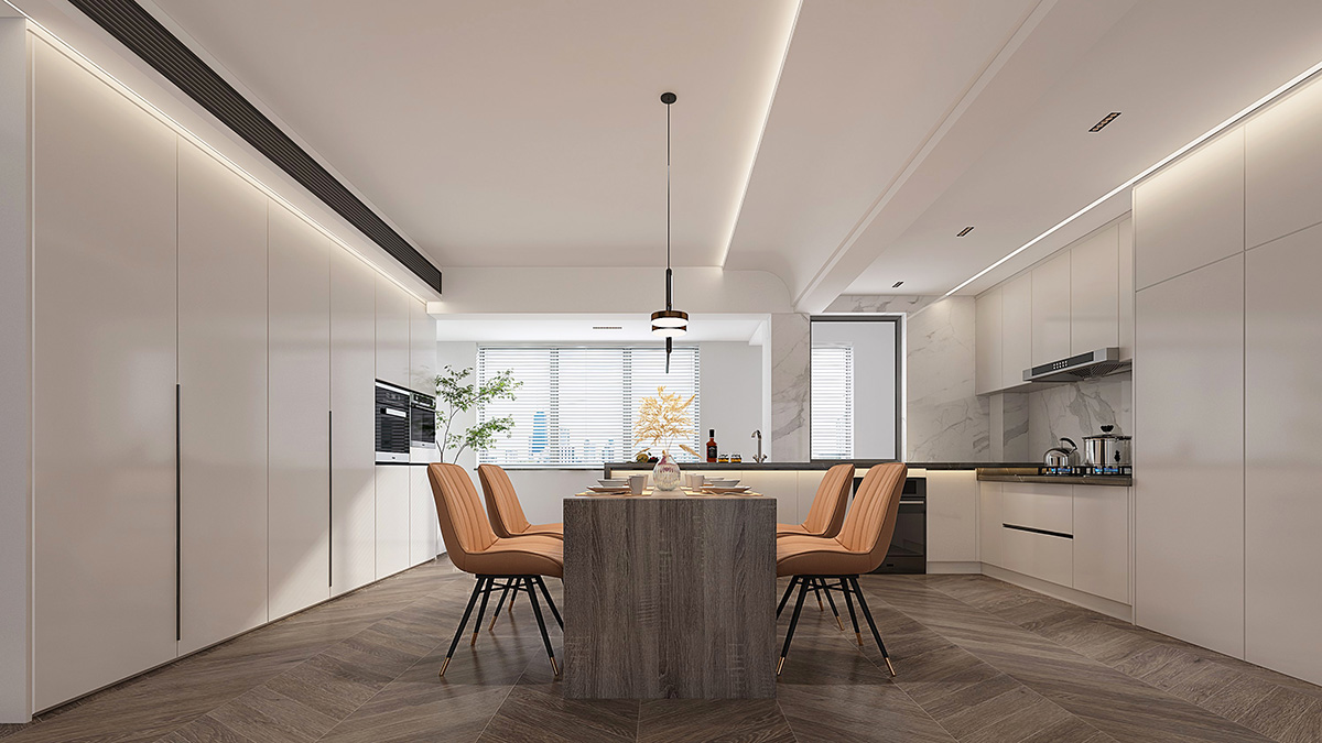 梅溪青秀128㎡雅致現(xiàn)代三居室 裝修案例效果圖-1