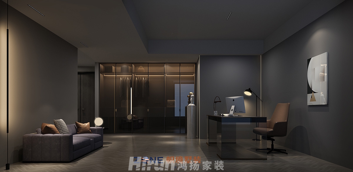 中建江山壹號(hào)220㎡雅致現(xiàn)代大平層 裝修案例效果圖-書房