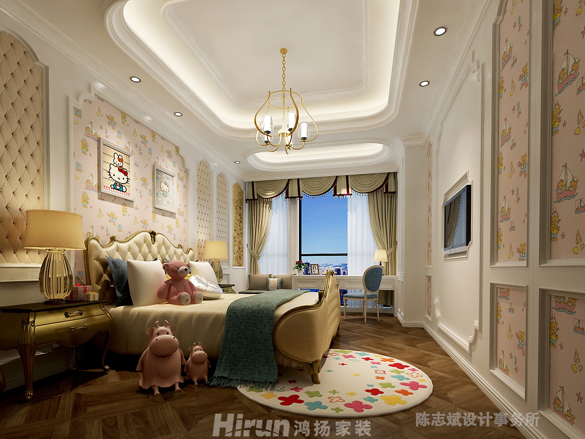 第六都260㎡新裝飾主義大平層 裝修案例效果圖-06女兒房