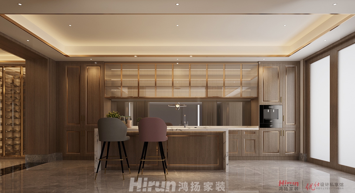 致地龍熙臺400㎡新裝飾主義別墅 裝修案例效果圖-7.-1樓-西廚區