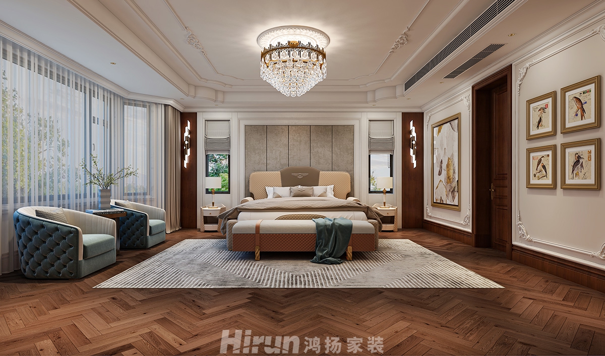 爵世名邸400㎡輕歐簡美別墅 裝修案例效果圖-8