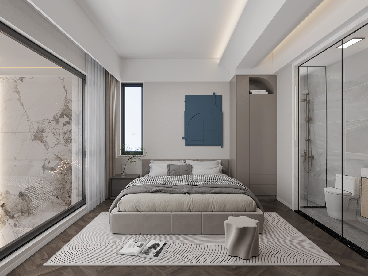 碧桂園280㎡新裝飾主義復(fù)式 裝修案例效果圖-9-2F臥室1