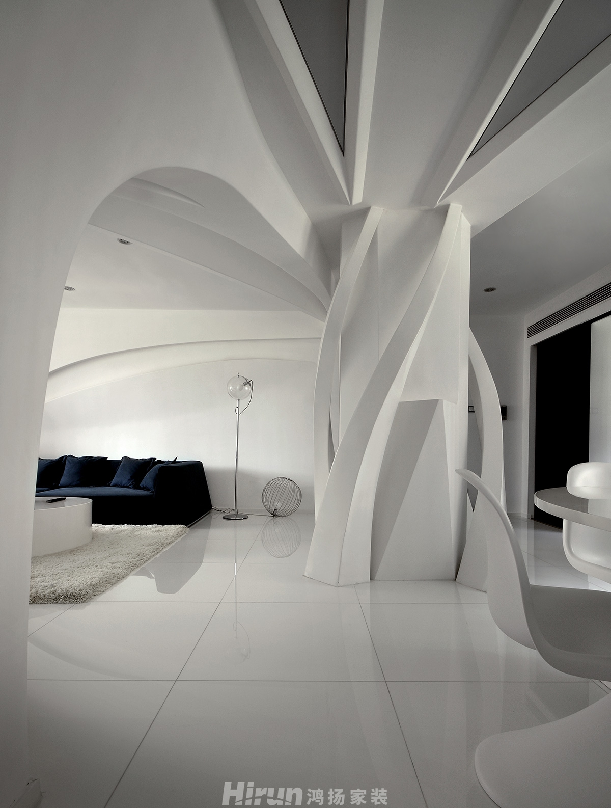 沁園春御院260㎡仿生未來大平層 裝修案例效果圖-客廳-(2)