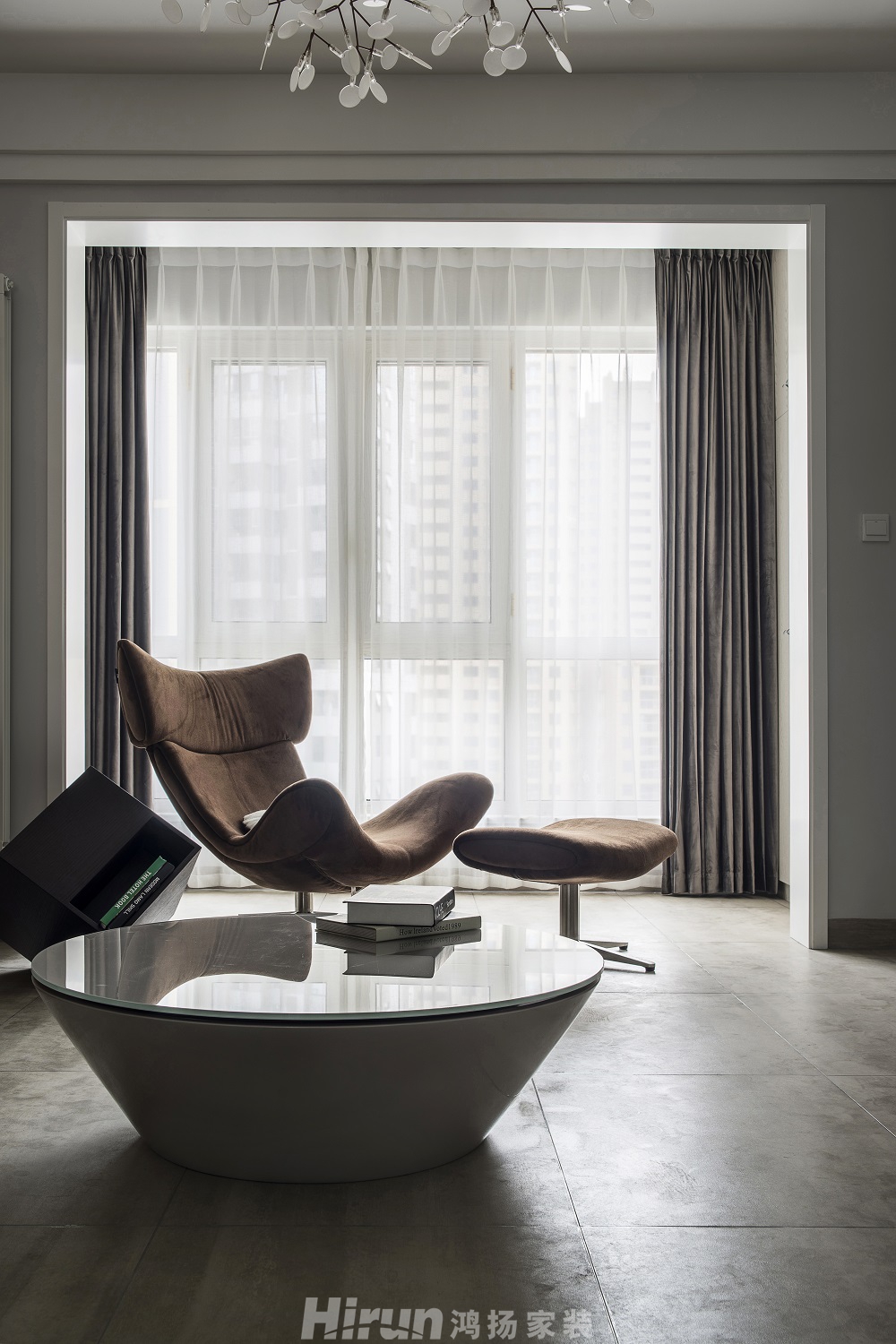 北辰三角洲140㎡雅致現代四居室 裝修案例效果圖-客廳  (3)