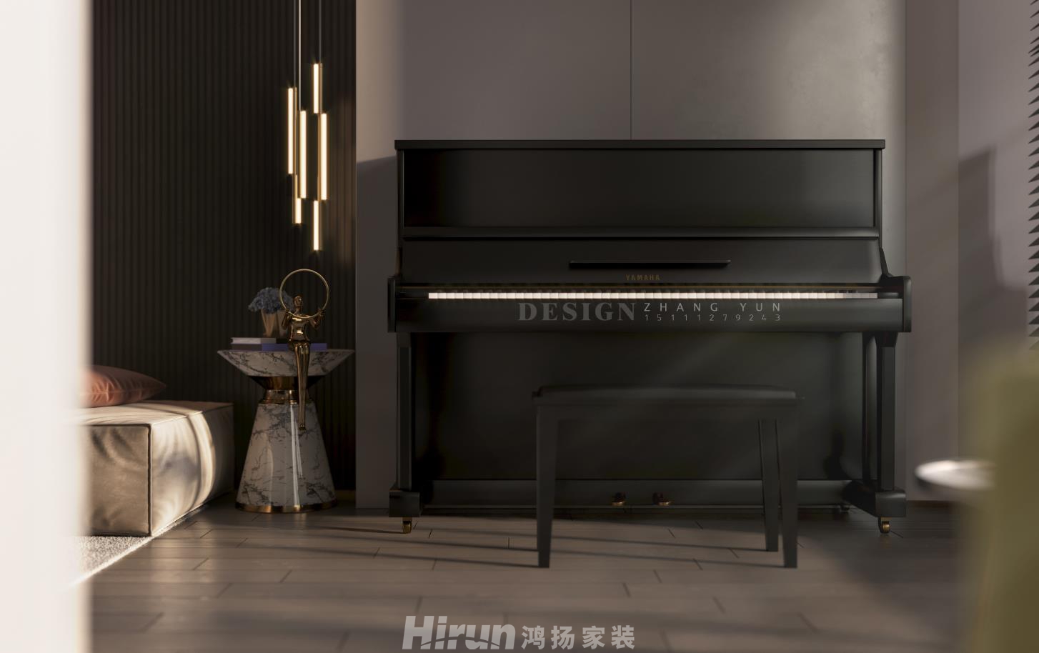 大唐印象138㎡雅致現代四居室 裝修案例效果圖-1 (8)