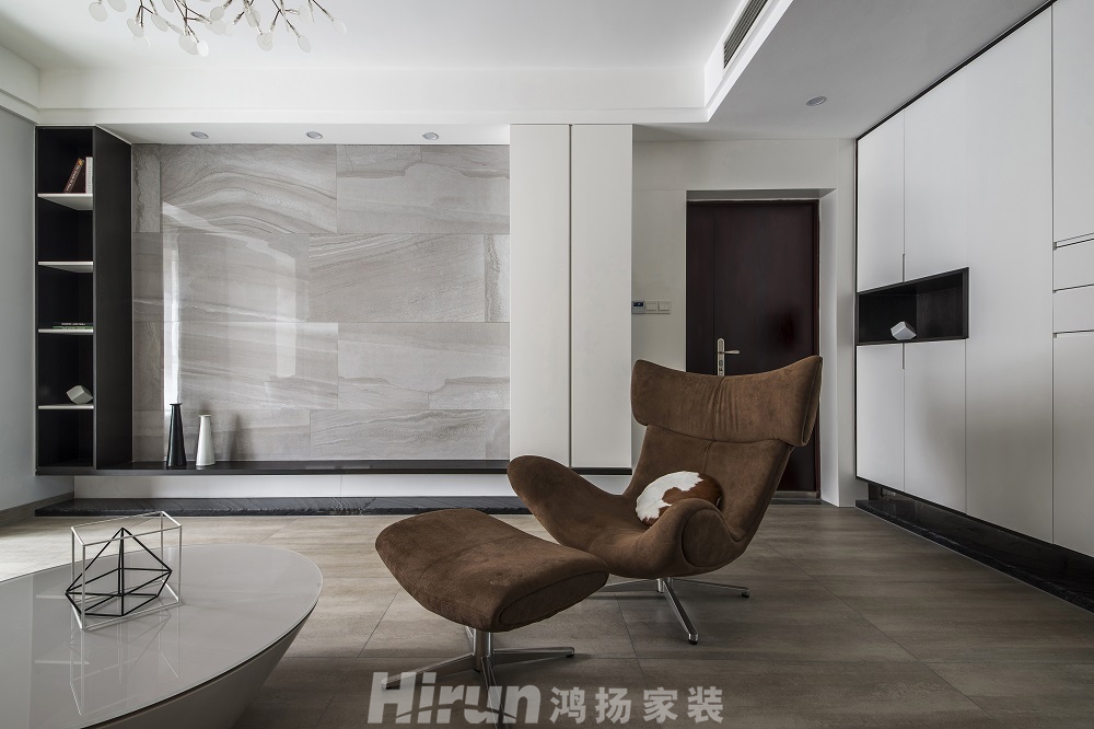 北辰三角洲140㎡雅致現代四居室 裝修案例效果圖-客廳  (7)