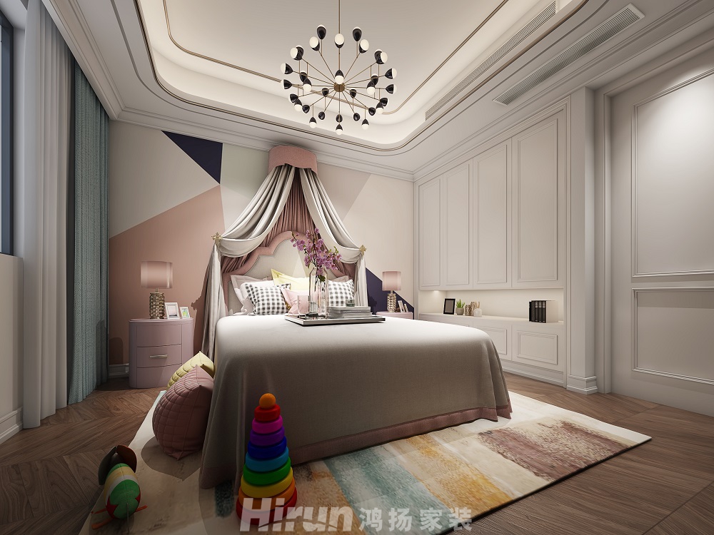 達美西湖灣180㎡新裝飾主義大平層 裝修案例效果圖-小孩房