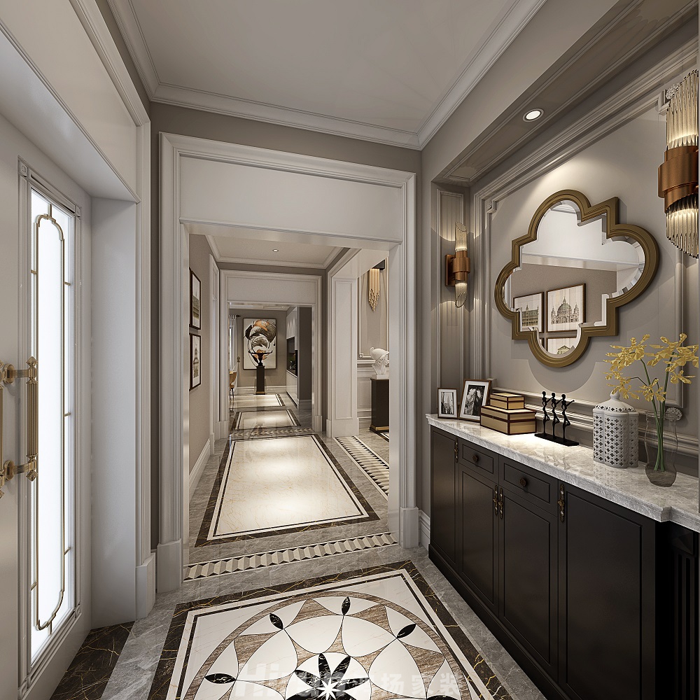 韶山領墅500㎡新裝飾主義別墅 裝修案例效果圖-韶山領墅門廳角度