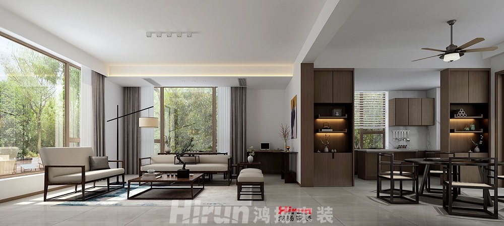 同升湖別墅450㎡復合寫意別墅 裝修案例效果圖-2132393391193321