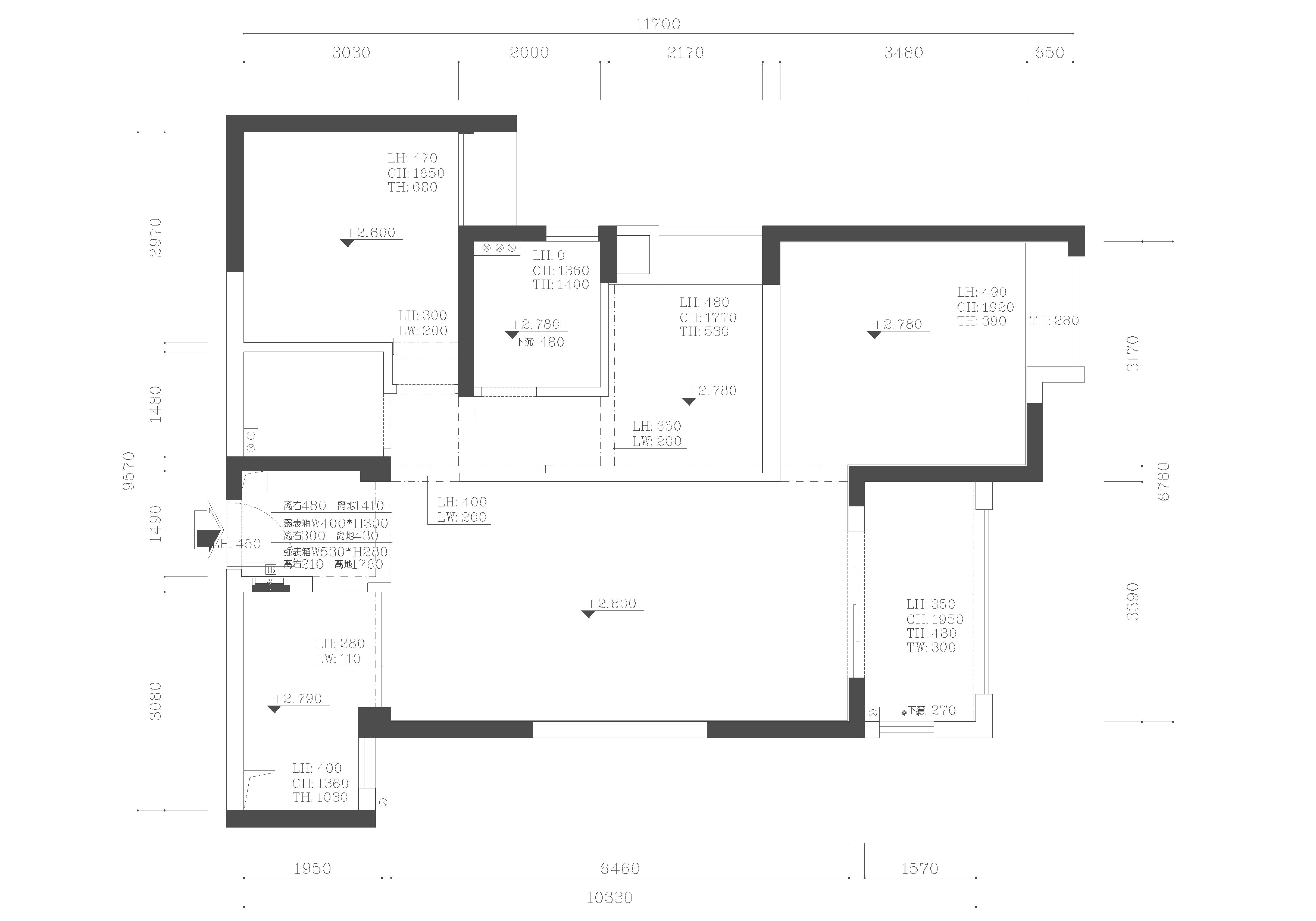 建發(fā)中央公園100㎡北歐之光三居室 裝修案例效果圖-11