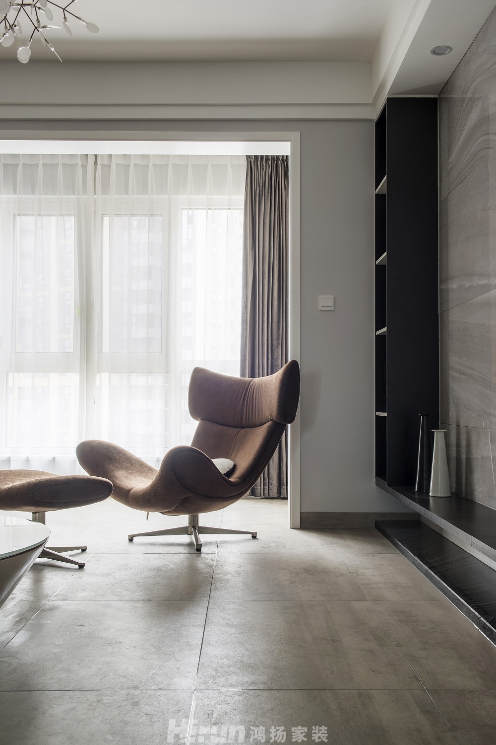 北辰三角洲140㎡雅致現代四居室 裝修案例效果圖-客廳  (1)