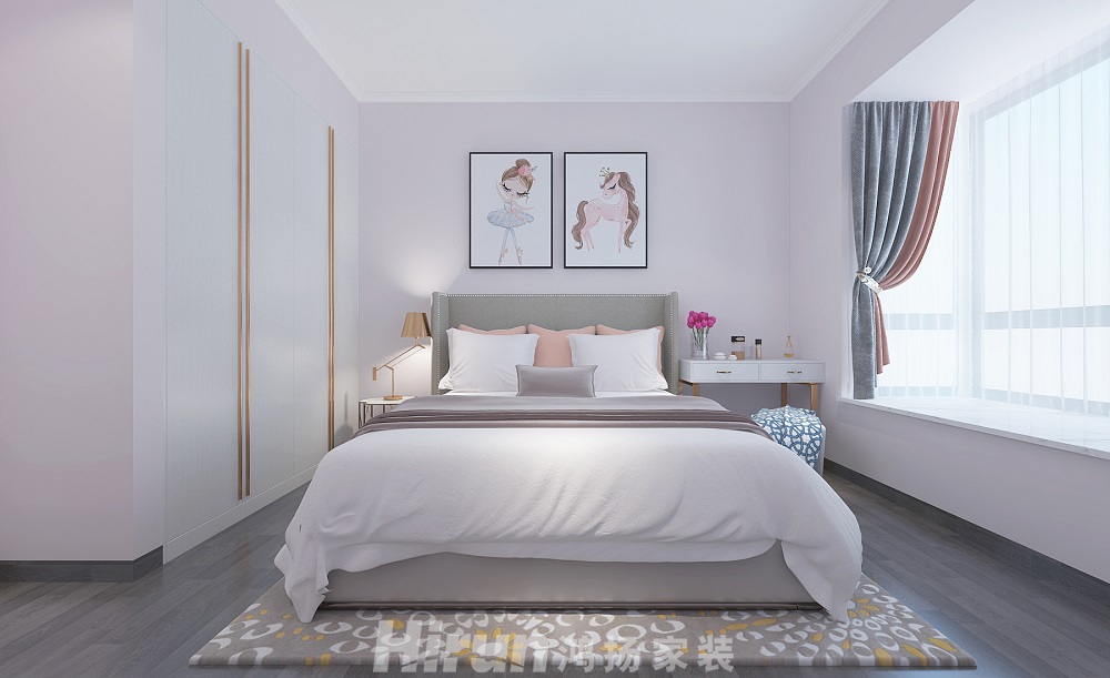 中央花園150㎡新裝飾主義四居室 裝修案例效果圖-11