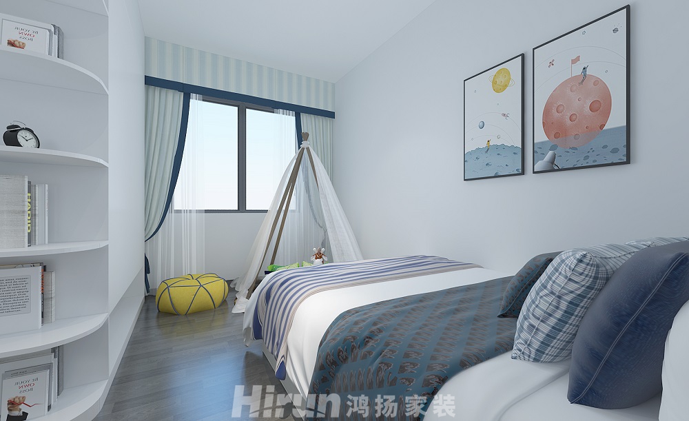 中央花園150㎡新裝飾主義四居室 裝修案例效果圖-12