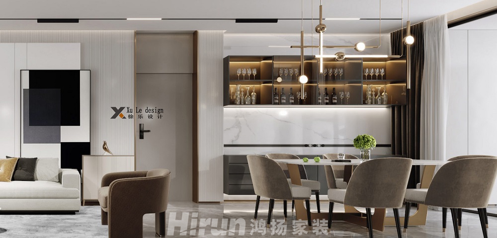 武漢天地160㎡雅致現(xiàn)代四居室 裝修案例效果圖-餐廳