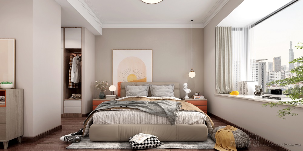 綠地145㎡雅致現代四居室 裝修案例效果圖-5