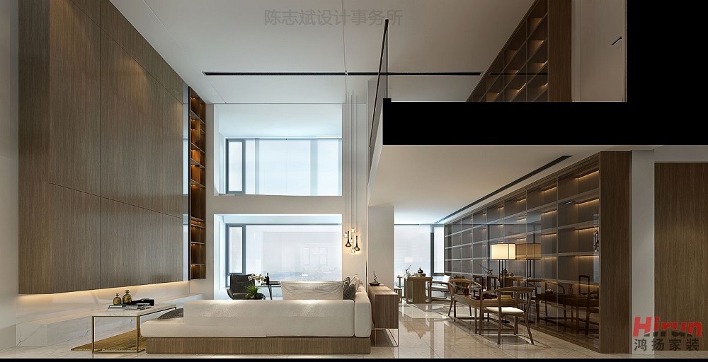 武漢華僑城260㎡雅致現代復式 裝修案例效果圖-W132379807581868