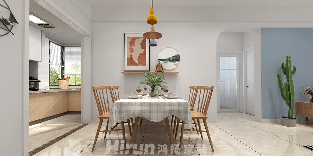 神驊白金漢宮85㎡北歐之光二居室 裝修案例效果圖-3