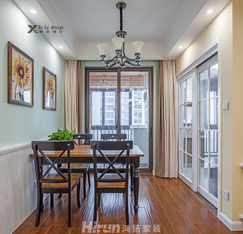 南國中心96㎡輕歐簡美二居室 裝修案例效果圖-餐廳