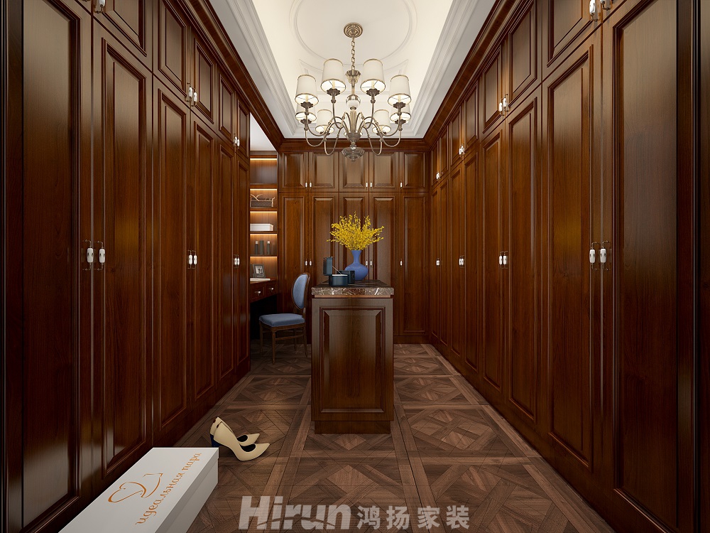 保利中央公園450㎡歐美香頌別墅 裝修案例效果圖-14-3F衣帽間