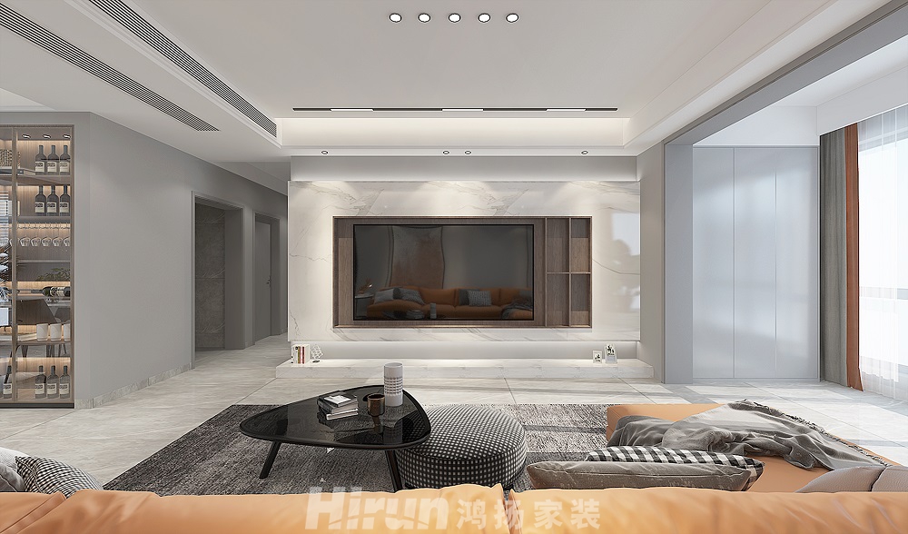 景秀家園145㎡雅致現(xiàn)代四居室 裝修案例效果圖-2