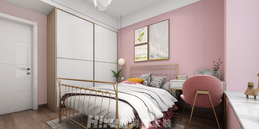 神驊白金漢宮85㎡北歐之光二居室 裝修案例效果圖-6