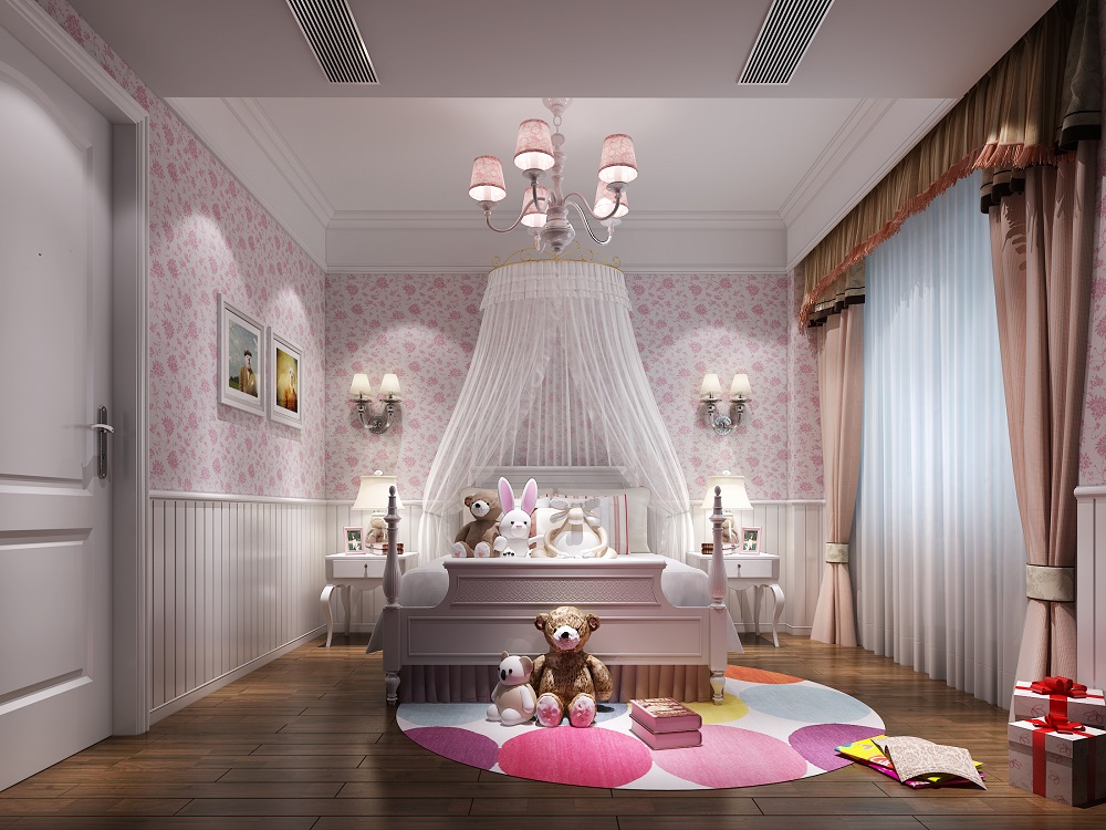 融冠非墅300㎡復合寫意別墅 裝修案例效果圖-女孩房