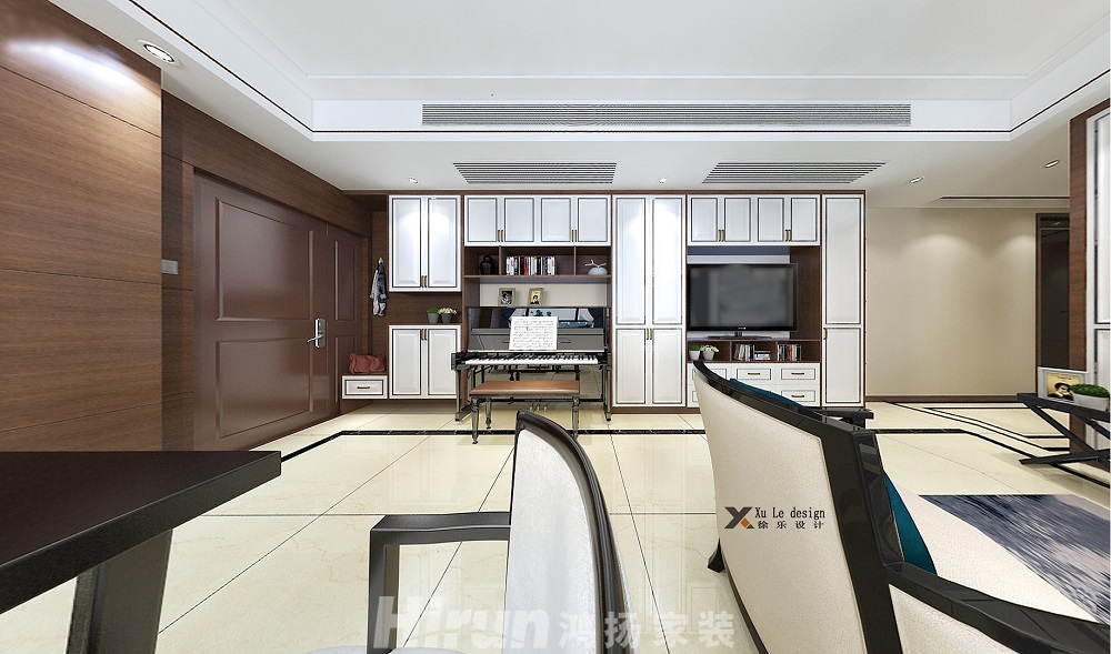 金沙泊岸144㎡復(fù)合寫(xiě)意四居室 裝修案例效果圖-3