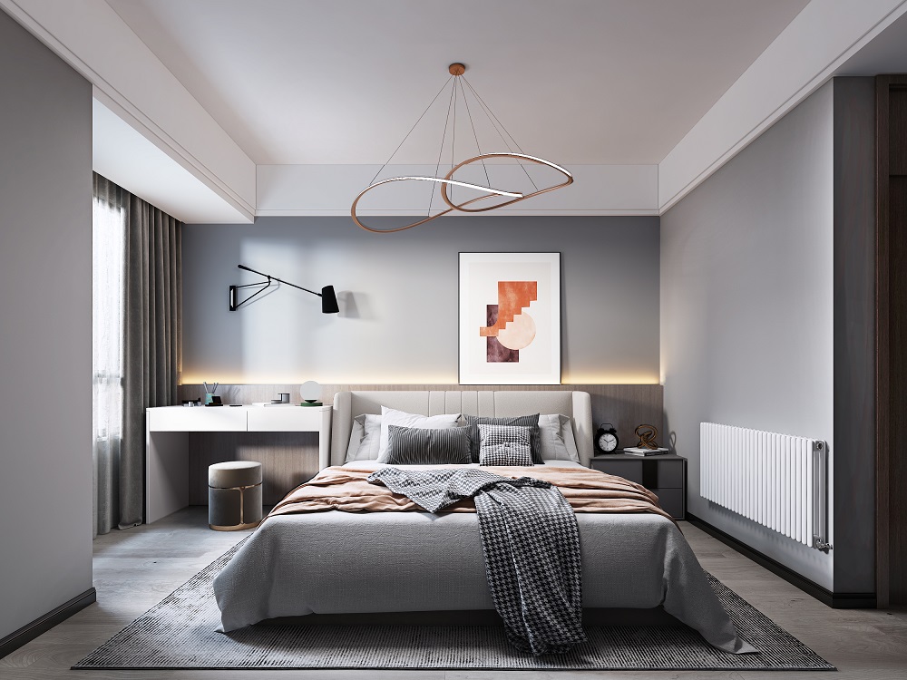 中建大公館130㎡雅致現(xiàn)代三居室 裝修案例效果圖-主臥