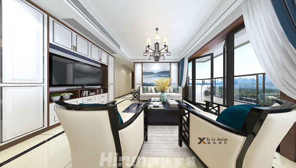 金沙泊岸144㎡復(fù)合寫(xiě)意四居室 裝修案例效果圖-5