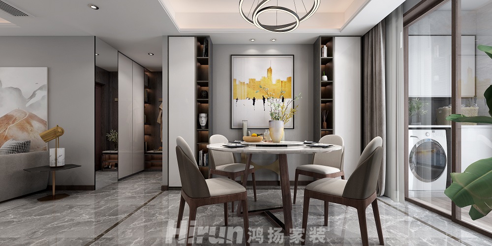 綠地145㎡雅致現代四居室 裝修案例效果圖-4