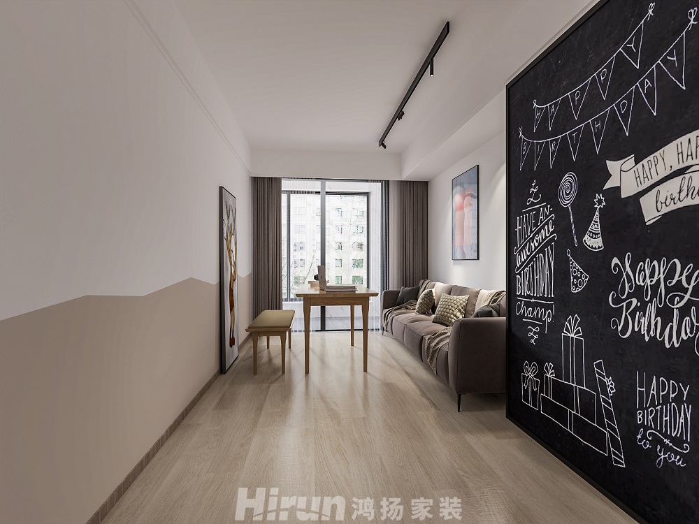 中建大公館168㎡北歐之光四居室 裝修案例效果圖-書房