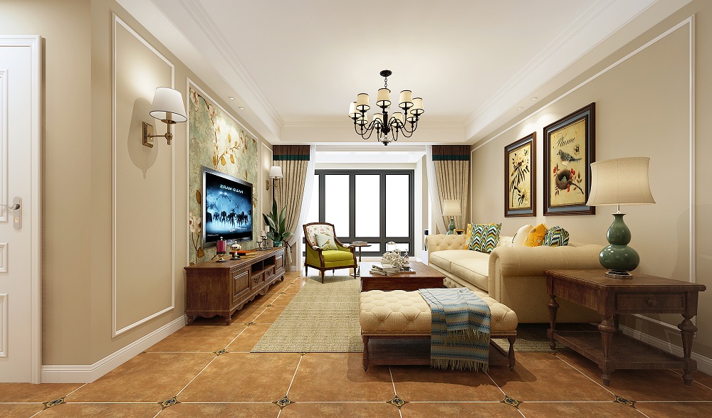 東部美的城100㎡輕歐簡美三居室 裝修案例效果圖-ccc