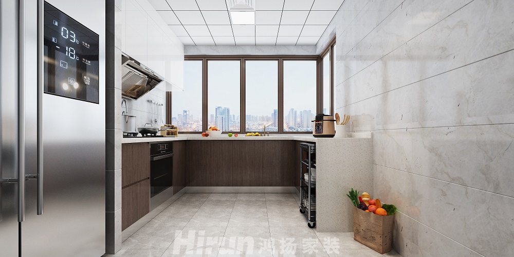 當(dāng)代上品灣320㎡復(fù)合寫意疊墅 裝修案例效果圖-10.廚房