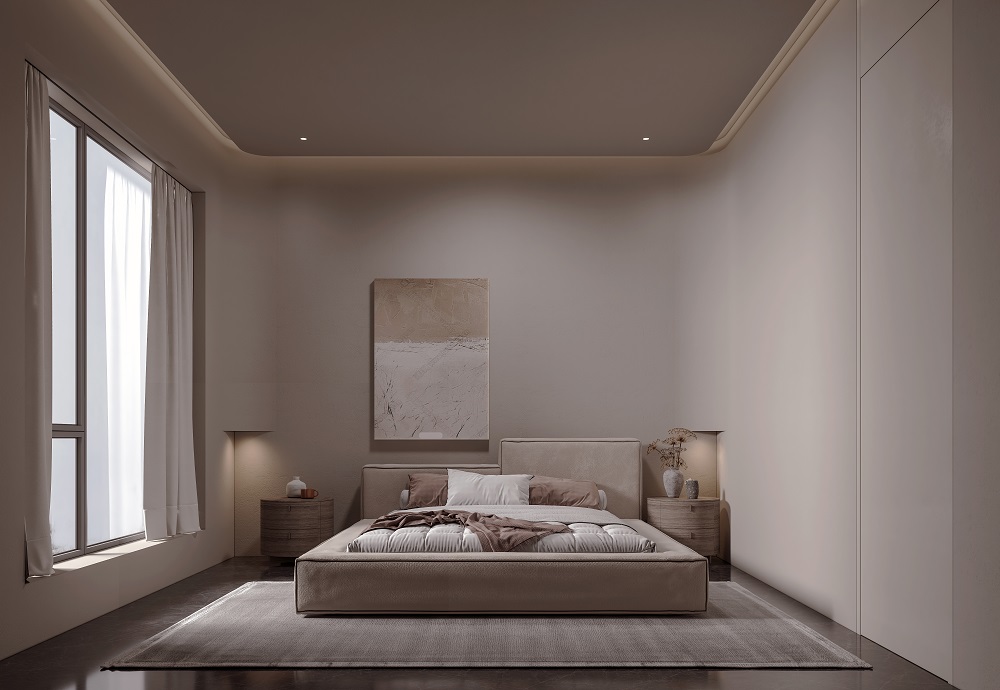 保利天禧270㎡雅致現代大平層 裝修案例效果圖-女兒房-床頭柜-1