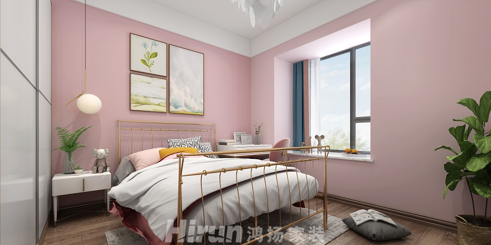 神驊白金漢宮85㎡北歐之光二居室 裝修案例效果圖-5