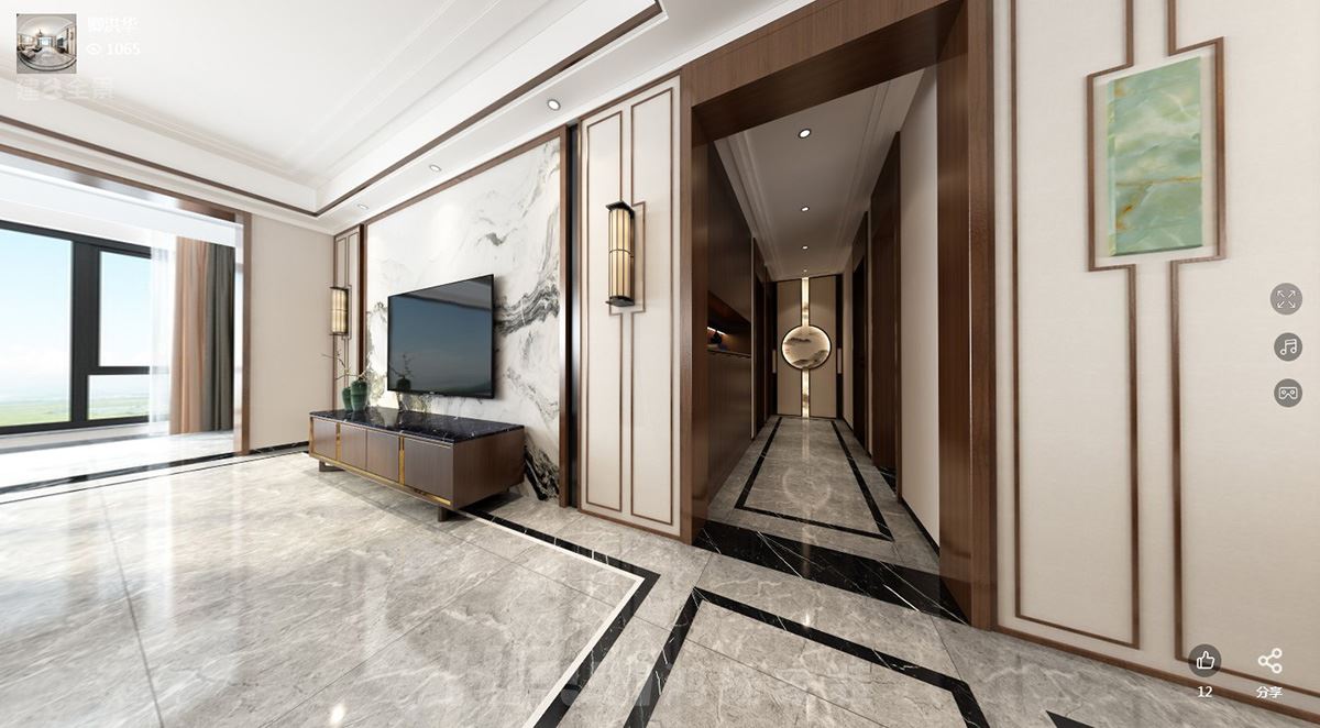 觀瀾一品180㎡復(fù)合寫意大平層 裝修案例效果圖-XZS006