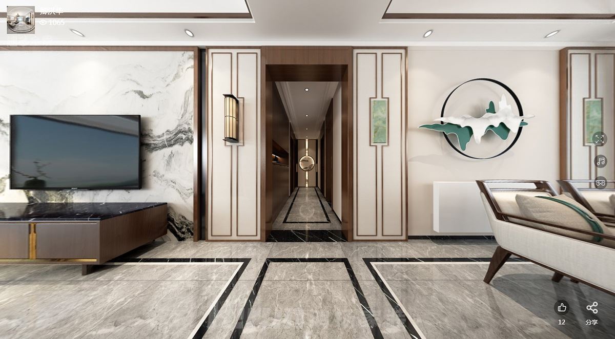 觀瀾一品180㎡復(fù)合寫意大平層 裝修案例效果圖-XZS002