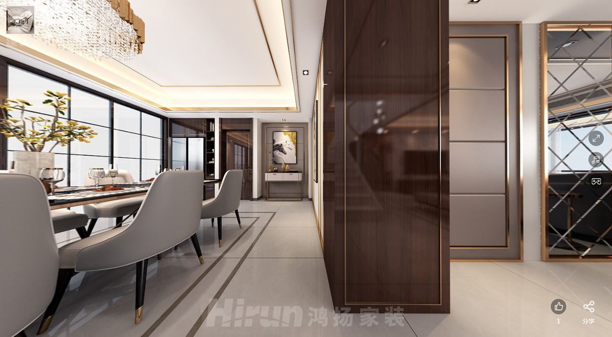 潤和山水郡180㎡新裝飾主義Loft 裝修案例效果圖-RH005