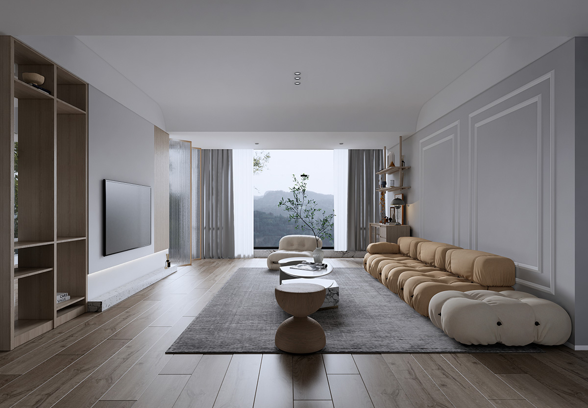 潤和湘江天地182㎡北歐之光四居室 裝修案例效果圖-2