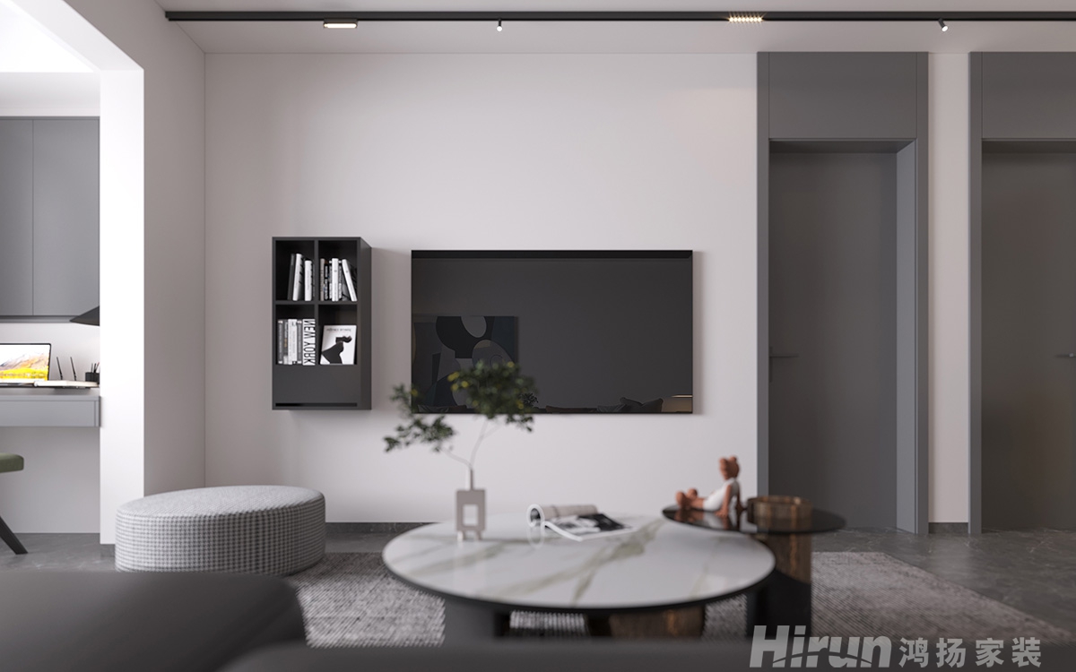 恒基旭輝湖山賦100㎡雅致現(xiàn)代三居室 裝修案例效果圖-7