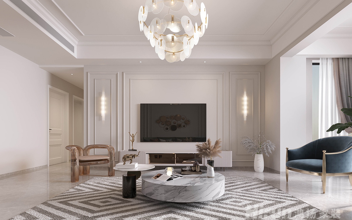 華潤翡翠府140㎡輕歐簡美四居室 裝修案例效果圖-4