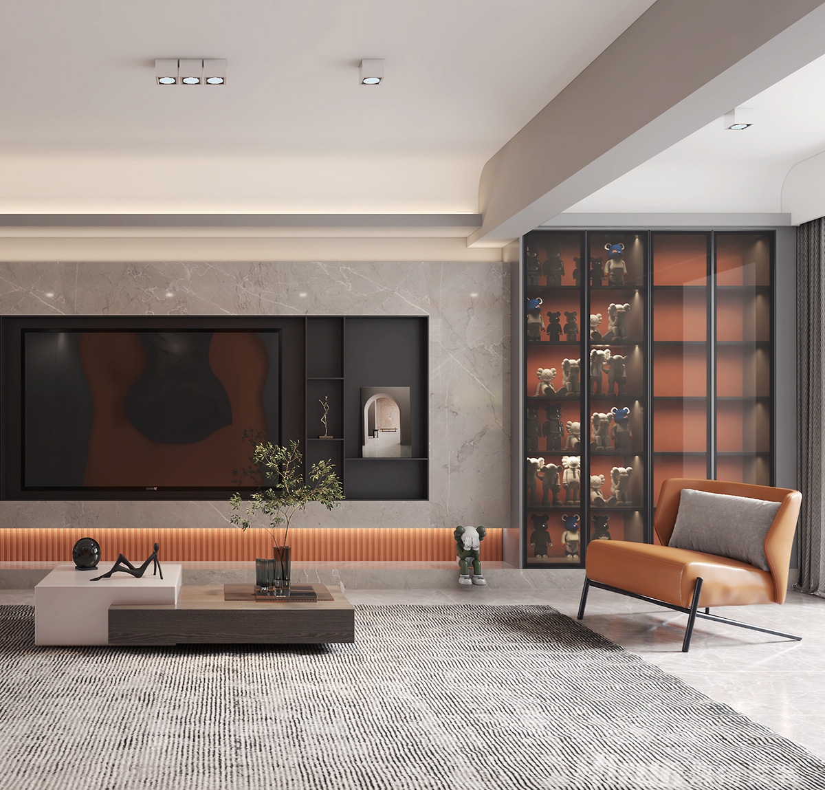 長房明宸府142㎡雅致現代四居室 裝修案例效果圖-3