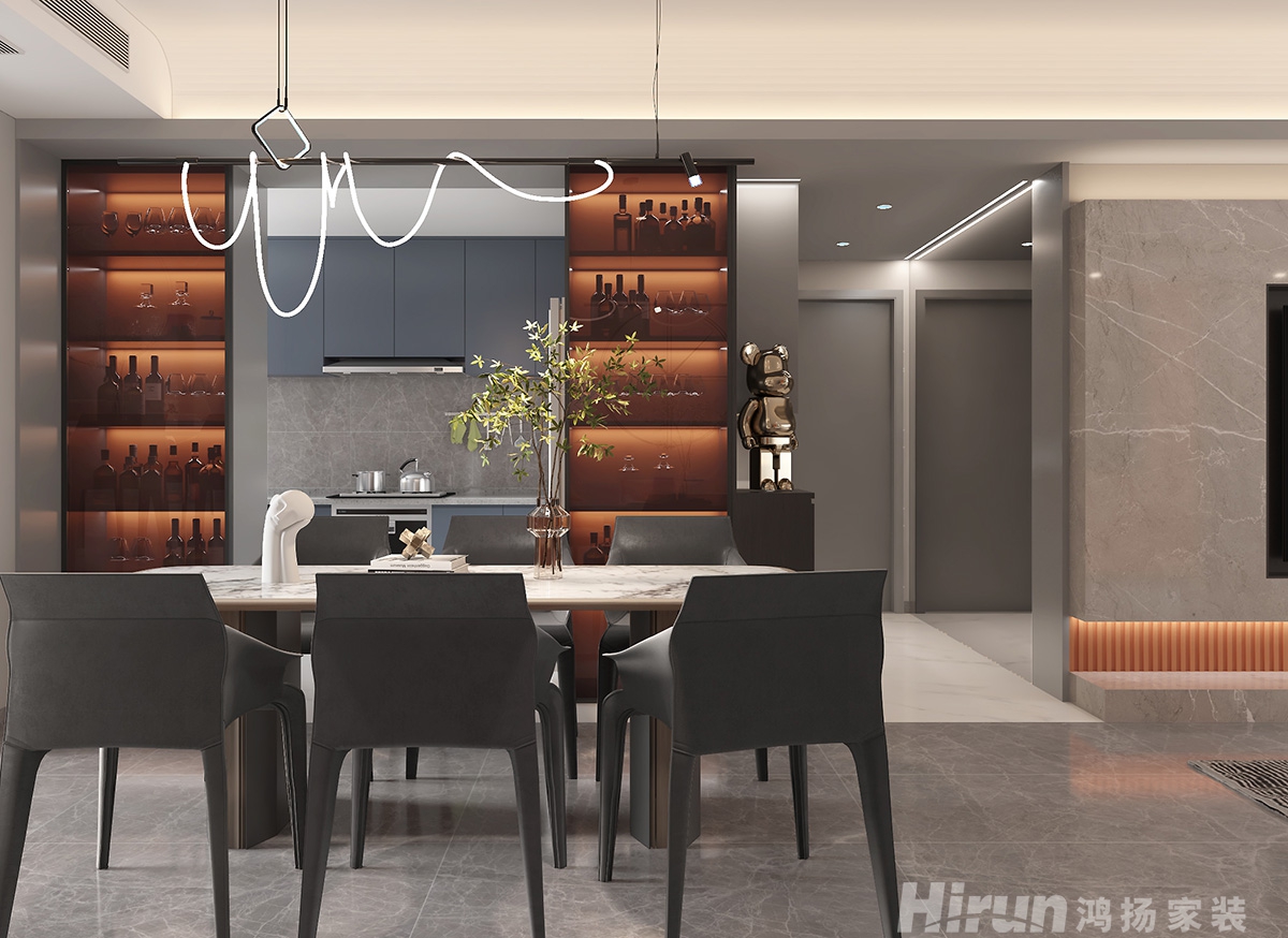 長房明宸府142㎡雅致現代四居室 裝修案例效果圖-7